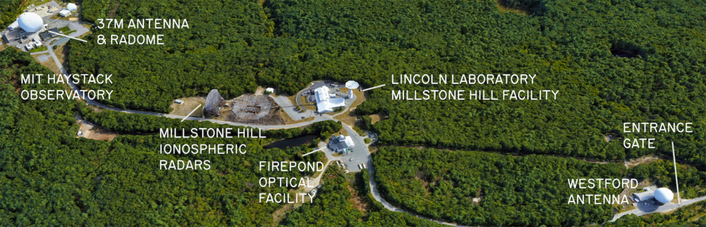 Labeled aerial map of Haystack campus