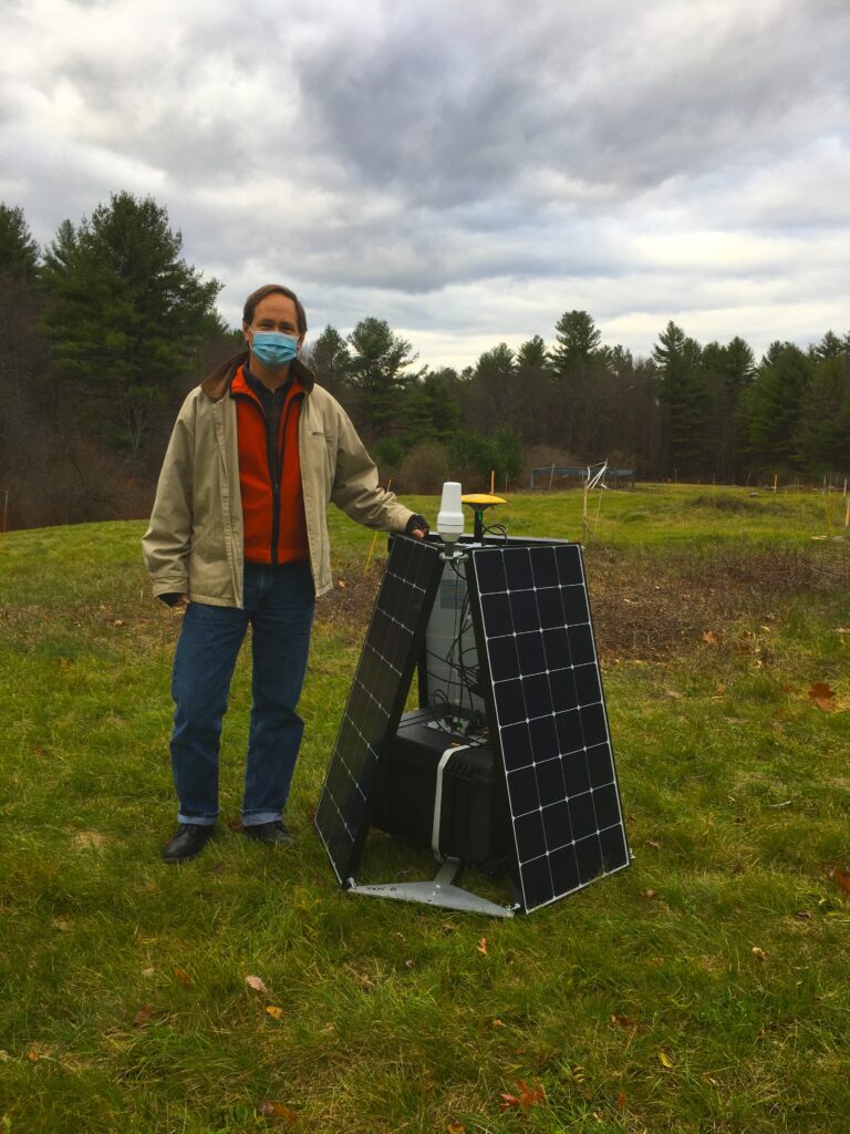 Chet Ruszczyk with SIDEx buoy during testing phase