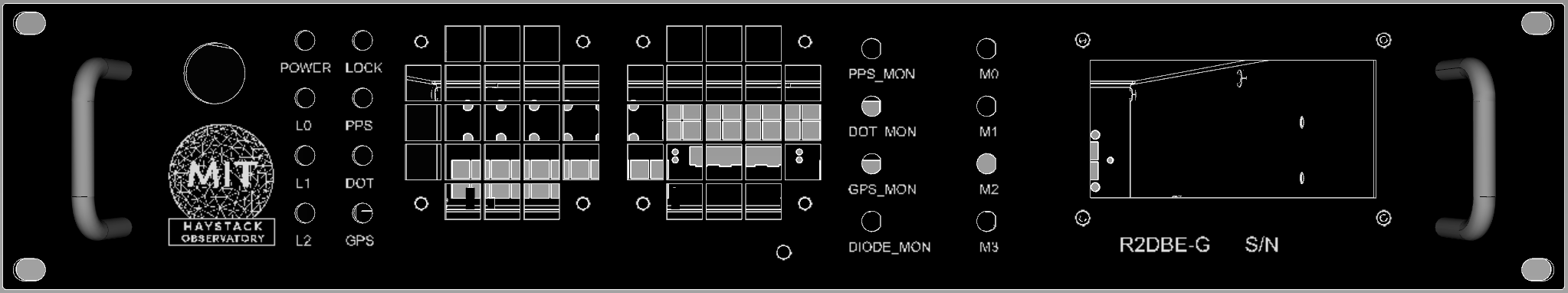 Front face of the DBE hardware